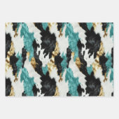 Turquoise Zwart Cream Goud Western Cowgirl Koeienh Inpakpapier Vel (Voorkant 3)