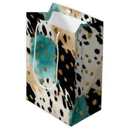 Turquoise Zwart Cream Goud Western Cowgirl Koeienh Medium Cadeauzakje