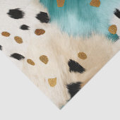 Turquoise Zwart Cream Goud Western Cowgirl Koeienh Tissuepapier (Detail)