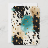 Turquoise Zwart Cream Goud Western Koeienhuid Kaart (Achterkant)