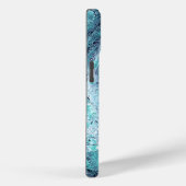 Turquoise & Zwarte Abstracte Marmer  Case-Mate iPhone Case (Achterkant / Rechts)