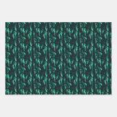 Turquoise & Zwarte Abstracte Verf  Inpakpapier Vel (Voorkant 3)