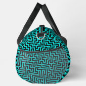 Turquoise zwarte doolhof lijnen plunjezak (Rechts)