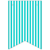 Turquoise zwarte en witte strepen Happy Birthday  Vlaggetjes (Eerste vlag)