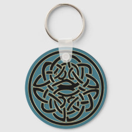 Turquoise Zwarte Gouden Metalen Keltische Knoop Sl Sleutelhanger