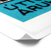 Turquoise & Zwarte Luciferdoosjes Labels Rasterpri Poster (Hoek)