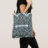 Turquoise & Zwarte Tribale Tassen Tas (Dichtbij)