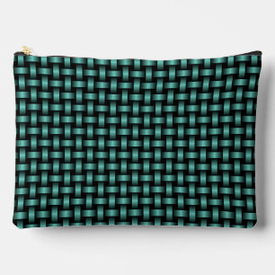 Turquoise Zwarte Weefpatroon Groot Etui