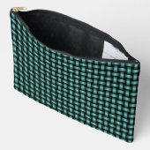 Turquoise Zwarte Weefpatroon Groot Etui (Open)
