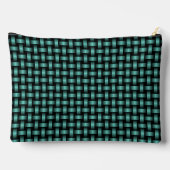 Turquoise Zwarte Weefpatroon Groot Etui (Achterkant)