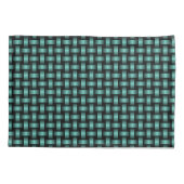 Turquoise Zwarte Weefpatroon Kussensloop (Achterkant)