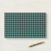 Turquoise Zwarte Weefpatroon Post-it® Notes (Op bureau)