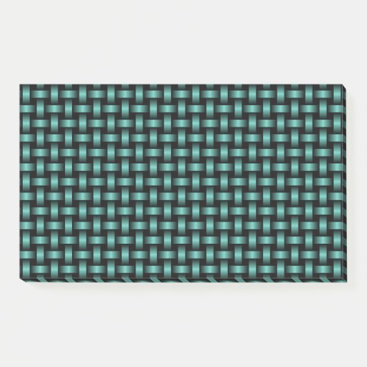 Turquoise Zwarte Weefpatroon Post-it® Notes (Voorkant)