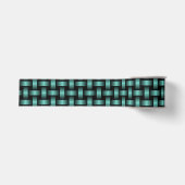 Turquoise Zwarte Weefstructuur Grosgrain Lint (Voorkant)