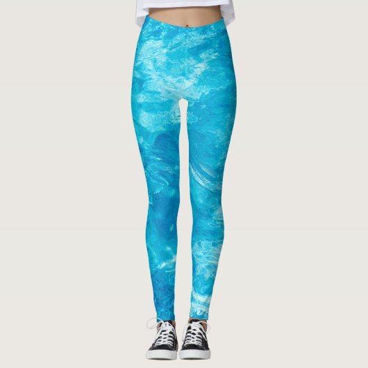 Turquoise zwembadwater leggings (Voorkant)