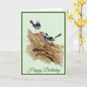 Turquoisine Superb Warbler Kaart (Gele Bloem)