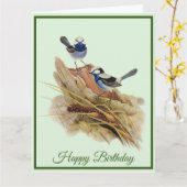 Turquoisine Superb Warbler Kaart (Gele Bloem)