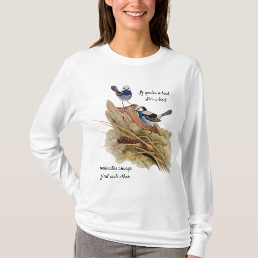 Turquoisine Superb Warbler, Soulmates T-shirt (Voorkant)