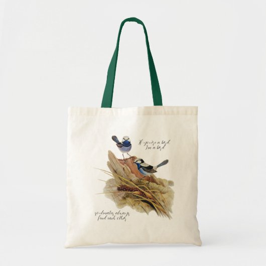 Turquoisine Superb Warbler, Soulmates Tote Bag (Voorkant)