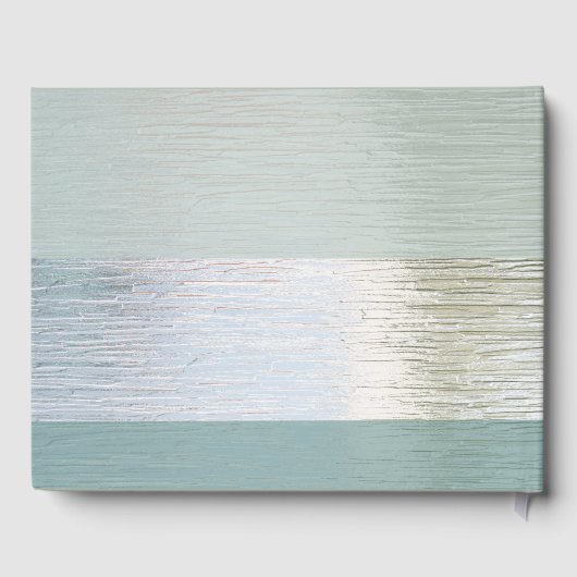 TurquoisSilver Zee Glass Monogram Weddenschap Gastenboek (Achterkant)