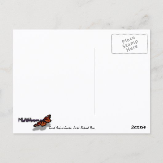 Turret Arch op Sunrise in Arches National Park Briefkaart (Achterkant)