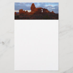 Turret Arch op Sunrise in Arches National Park Briefpapier