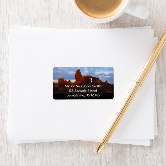 Turret Arch op Sunrise in Arches National Park Etiket (Insitu)