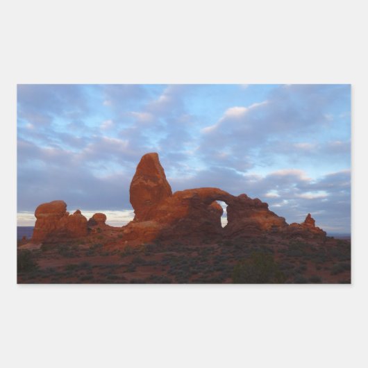 Turret Arch op Sunrise in Arches National Park Rechthoekige Sticker (Voorkant)