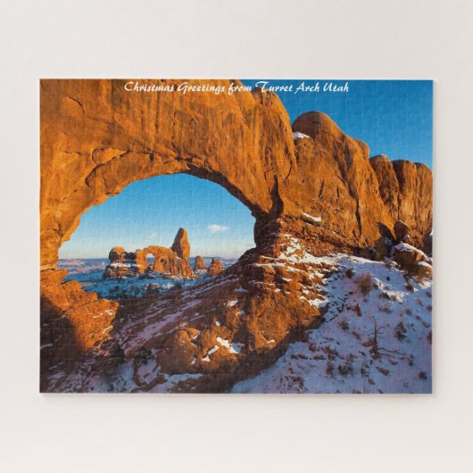 Turret Arch Utah.kerstgroeten Legpuzzel (Horizontaal)