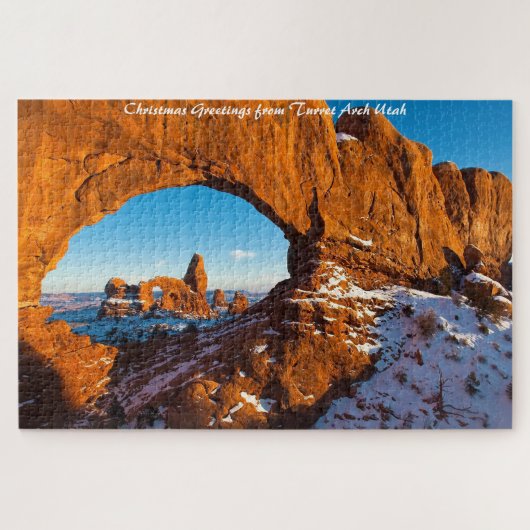 Turret Arch Utah.kerstgroeten Legpuzzel (Horizontaal)