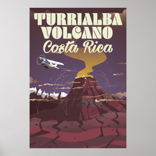 Turrialba vulkaan Costa rica reisposter Poster (Voorkant)