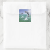 Tursiops truncatus vierkante sticker (Tas)