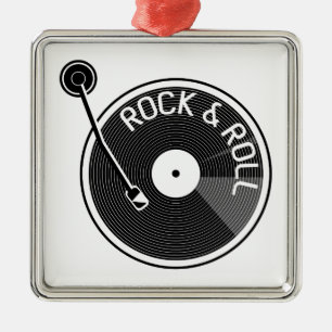 Turtable platenspeler Rock and Roll Vinyl Record Metalen Ornament