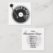 Turtable platenspeler Rock and Roll Vinyl Record Vierkante Visitekaartje (Voorkant / Achterkant)