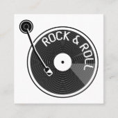 Turtable platenspeler Rock and Roll Vinyl Record Vierkante Visitekaartje (Voorkant)