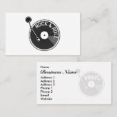 Turtable platenspeler Rock and Roll Vinyl Record Visitekaartje (Voorkant / Achterkant)