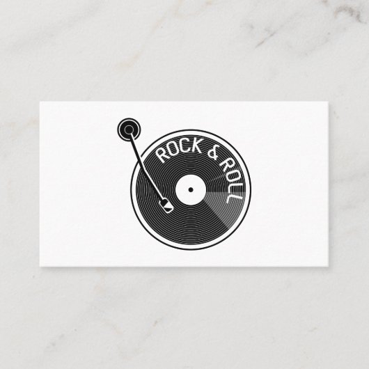 Turtable platenspeler Rock and Roll Vinyl Record Visitekaartje (Voorkant)