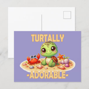 Turtal Schattige leuke woordspeling Schattigee bab Briefkaart
