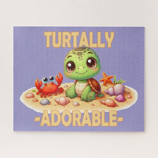 Turtal Schattige leuke woordspeling Schattigee bab Legpuzzel (Horizontaal)