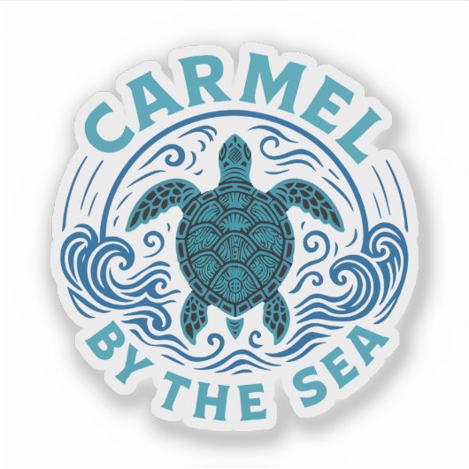 Turtel Carmel bij het zee strand van Californië Sticker (Voorkant)