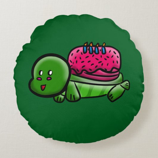 Turtle 2 rond kussen (Voorkant)