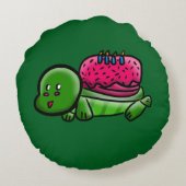 Turtle 2 rond kussen (Achterkant)