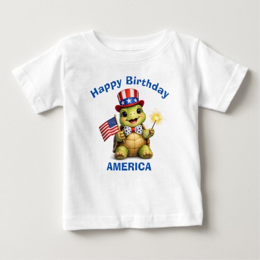 Turtle (3b) Patriottisch Kinder T-Shirt (Voorkant)