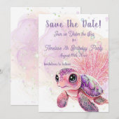 Turtle 7th Birthday, Onder het Zee, Save The Date (Voorkant / Achterkant)