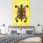 Turtle - Aboriginal Inspired Art Painting Canvas Afdruk (Insitu (Slaapkamer))