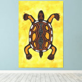 Turtle - Aboriginal Inspired Art Painting Canvas Afdruk (Insitu (Houten vloer))