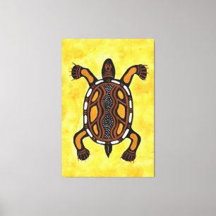 Turtle - Aboriginal Inspired Art Painting Canvas Afdruk