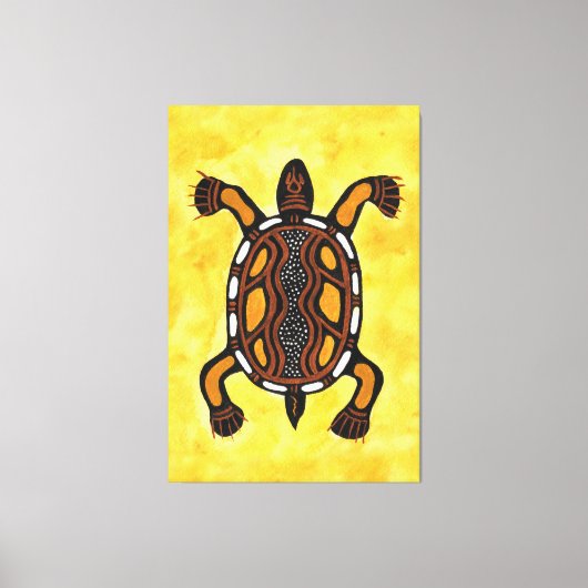 Turtle - Aboriginal Inspired Art Painting Canvas Afdruk (Voorkant)