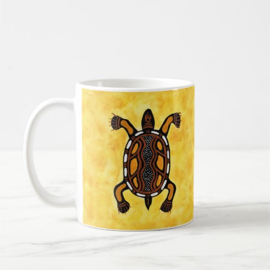 Turtle - Aboriginal Inspired Art Painting Koffiemok (Links)