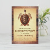 Turtle Adult Verjaardagsfeestuitnodiging Kaart (Staand voorkant)